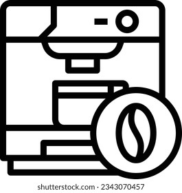 Coffee Maker Line Icon - Single Icon, Vector