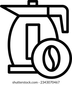 Icono de la línea del fabricante del café - Icono único, vector