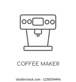Coffee maker linear icon. Modern outline Coffee maker logo concept on white background from kitchen collection. Suitable for use on web apps, mobile apps and print media.