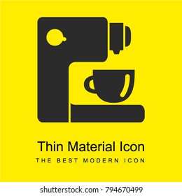 Coffee maker machine bright yellow material minimal icon or logo design