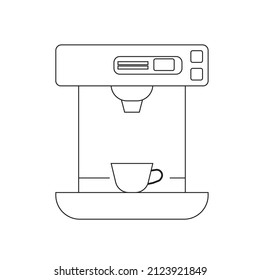 A coffee maker machine with a cup on it - Drinking illustration  Vector 