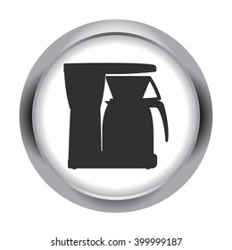 Coffee maker machine electronic sign simple icon on  background