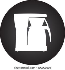 Coffee maker machine electronic sign simple icon on  background