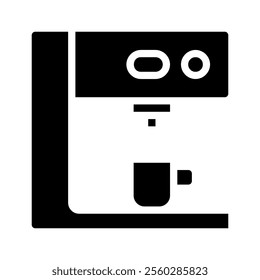 Coffee maker machine icon. Concept of morning routine and caffeine.