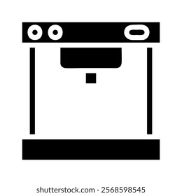 Coffee maker machine icon. Concept of morning routine and coffee break.