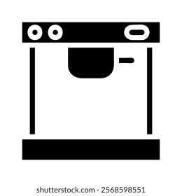 Coffee maker machine icon. Concept of morning routine and coffee break.