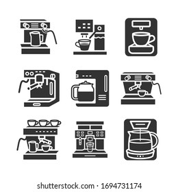 Coffee maker machine icon infographic. Vector sign for web graphic.