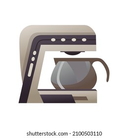 Coffee maker machine icon. Kitchen accessorie for making a drink. Isolated electronic equipment