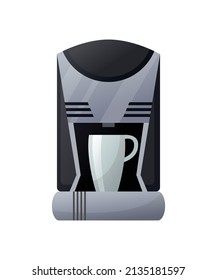 Coffee maker machine icon. Kitchen accessorie for making a drink. Isolated electronic equipment