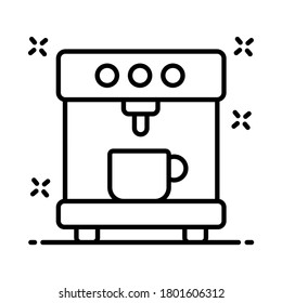 Coffee maker machine icon in line design.