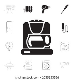 Coffee maker machine icon on white background on white background