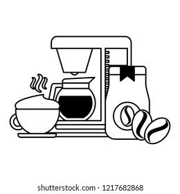 coffee maker machine jar seeds and cup
