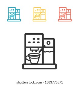 Coffee maker machine line icon . Simple vector.