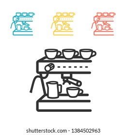 Coffee maker machine line icon . Simple vector.