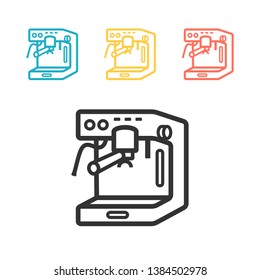 Coffee maker machine line icon . Simple vector.