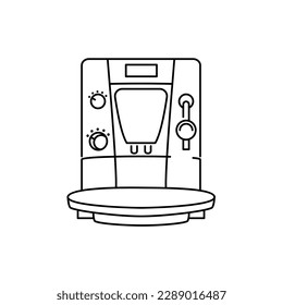 Coffee maker and coffee machine in the linear style icon.