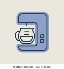 Coffee maker machine outline icon. Workspace sign. Graph symbol for your web site design, logo, app, UI. Vector illustration, EPS10.