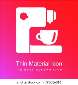 Coffee maker machine red and pink gradient material white icon minimal design