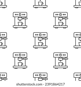 Coffee maker machine seamless pattern. Vector illustration