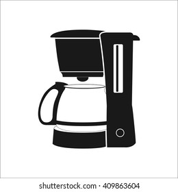 Coffee maker machine sign simple icon on background