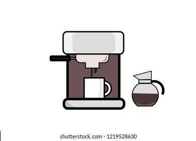 Coffee maker. Coffee machine vector illustration