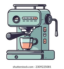 coffee maker machinery and mug icon isolated