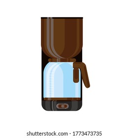 Coffee maker in minimalistic style. Brown color and Original design. Coffee machine for home kitchen. Vector illustration EPS 10 Isolated on white background.	