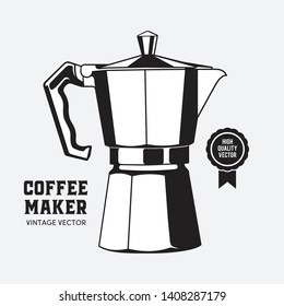 Coffee Maker Moca Pot Vector Vintage