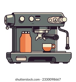 Coffee maker modern machinery for gourmet coffee over white