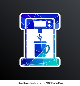Coffee maker monochrome icon electric cafe kitchen.