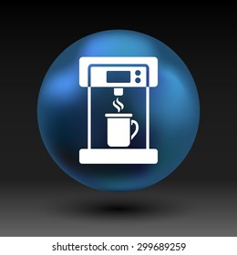 Coffee maker monochrome icon electric cafe kitchen.