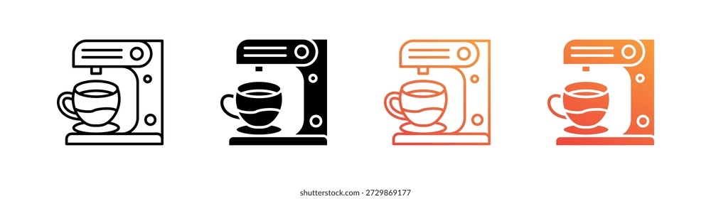 Coffee Maker Multiple Style Icon Set