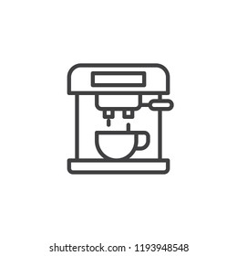Coffee maker outline icon. linear style sign for mobile concept and web design. Coffee machine simple line vector icon. Symbol, logo illustration. Pixel perfect vector graphics