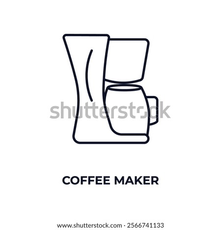 coffee maker outline icon. Linear vector from kitchen concept. Thin line coffee maker icon isolated on white background