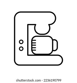 Coffee maker outline icon, vector illustration in trendy design style, isolated on white background. The best Editable graphic resources for many purposes. Household equipment.