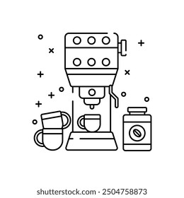 Coffee Maker Outline Icon, Vector illustration