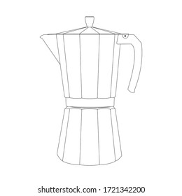 Coffee maker, outline, vector graphics