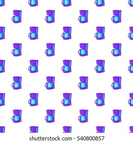Coffee maker pattern. Cartoon illustration of coffee maker vector pattern for web