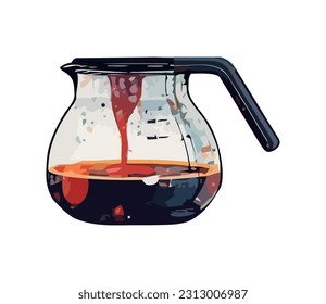 coffee maker pouring beverage, isolated icon isolated