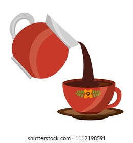 coffee maker pouring in cup beverage