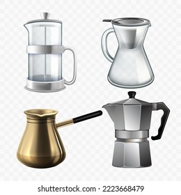 Premium Vector  Coffee machine realistic hot drinks production machine  breakfast coffee makers cafe beverage dispenser espresso capuchino kitchen  items decent vector illustrations set