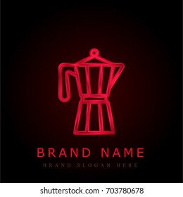 Coffee maker red chromium metallic logo