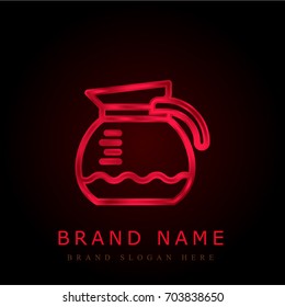 Coffee maker red chromium metallic logo