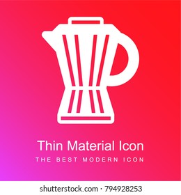 Coffee maker red and pink gradient material white icon minimal design