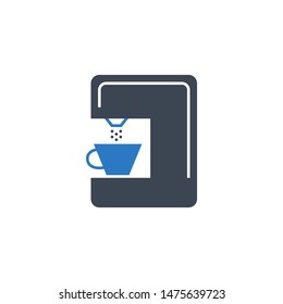 Coffee Maker related vector glyph icon. Isolated on white background. Vector illustration.