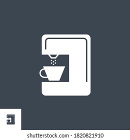 Coffee Maker related vector glyph icon. Isolated on black background. Vector illustration.