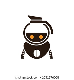Coffee maker Robot Brewery mascot logo icon vector illustration