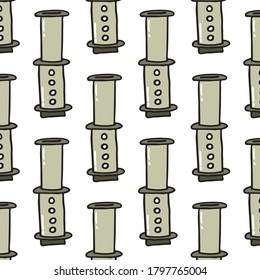 coffee maker seamless doodle pattern, vector illustration