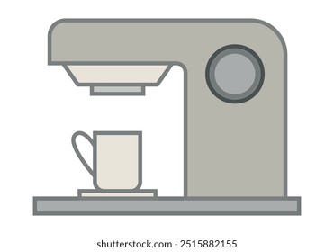 Coffee maker for serving coffee with a cup