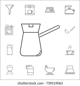 coffee maker. Set of kitchen icons on white background